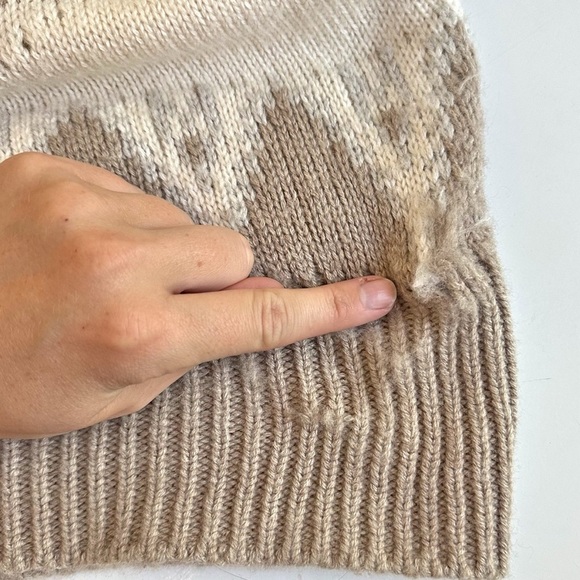 Adam Lippes Collective Fair Isle Wool Blend Crew Neck Sweater Cream Brown Large - Picture 8 of 10